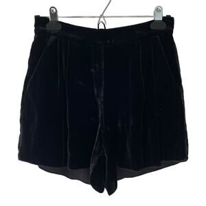 ARITZIA T. BABATON Black Velvet Pull-On Shorts with Pockets Size 00
